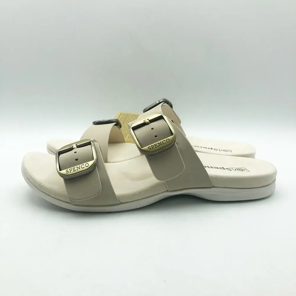 Spenco Womens Vista Slip On Sandals US 7.5 WIDE Grey Morn Leather APMA NIB